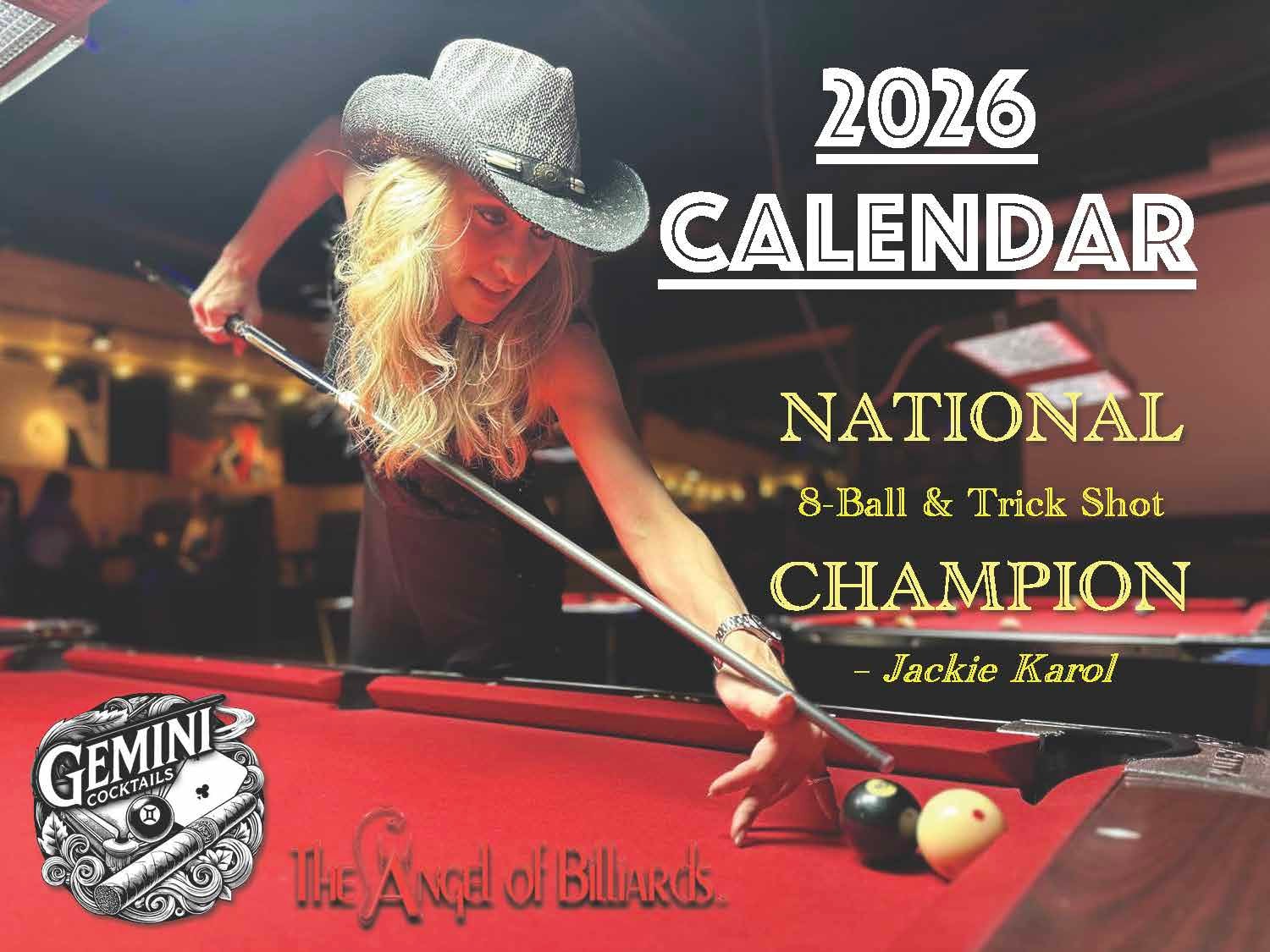 2026 Angel of Billiards Calendar — Jackie Karol